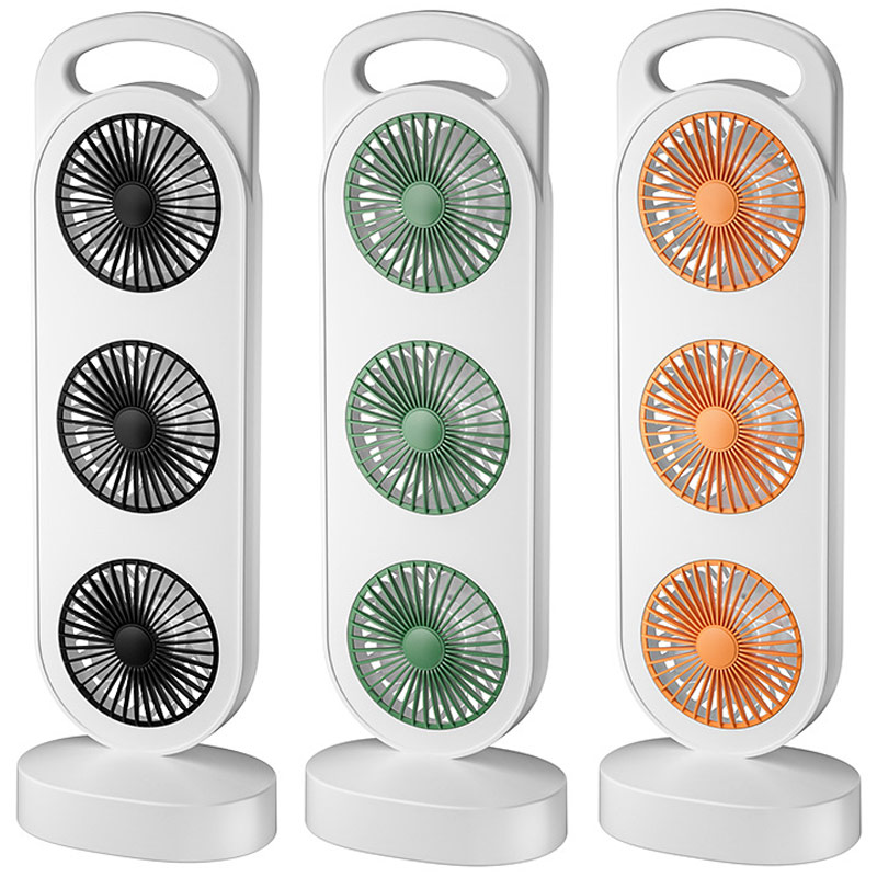 Уцінка Настільний вентилятор Three Head Fan 1200 mAh, купити оптом з доставкою