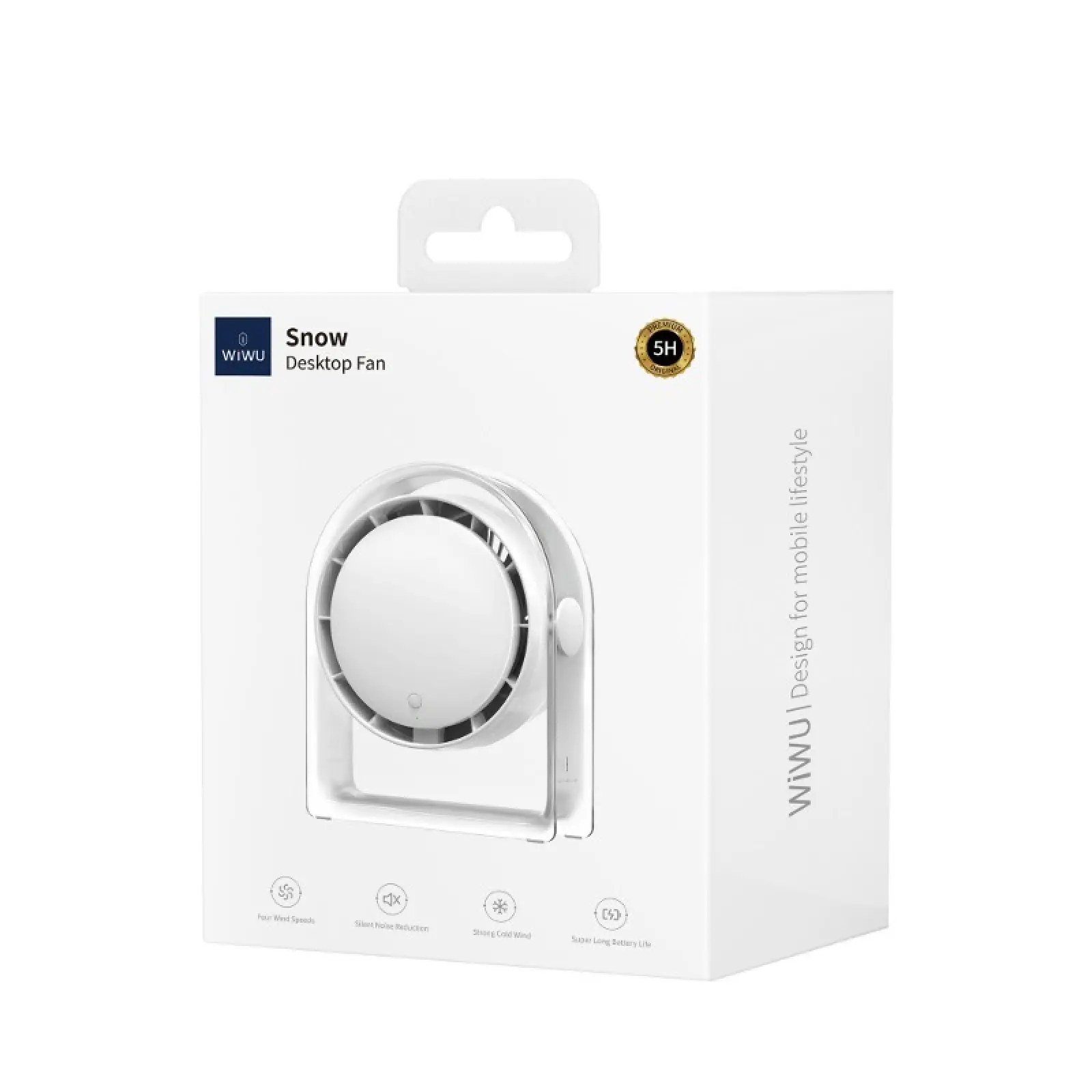 Уценка Портативный вентилятор WIWU WI-FS07 Snow desktop fan, Вскрытая упаковка / White 2, купить оптом с доставкой