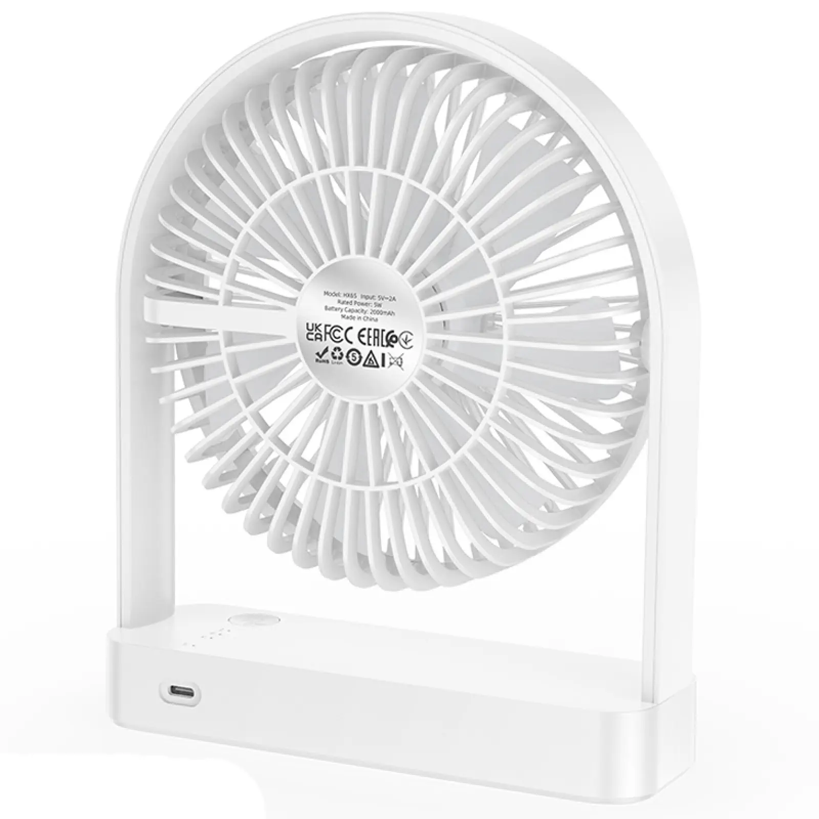 Уценка Настольный вентилятор Hoco HX65 ultra-thin desktop fan 2000 mAh, Мятая упаковка / White 4, купить оптом с доставкой