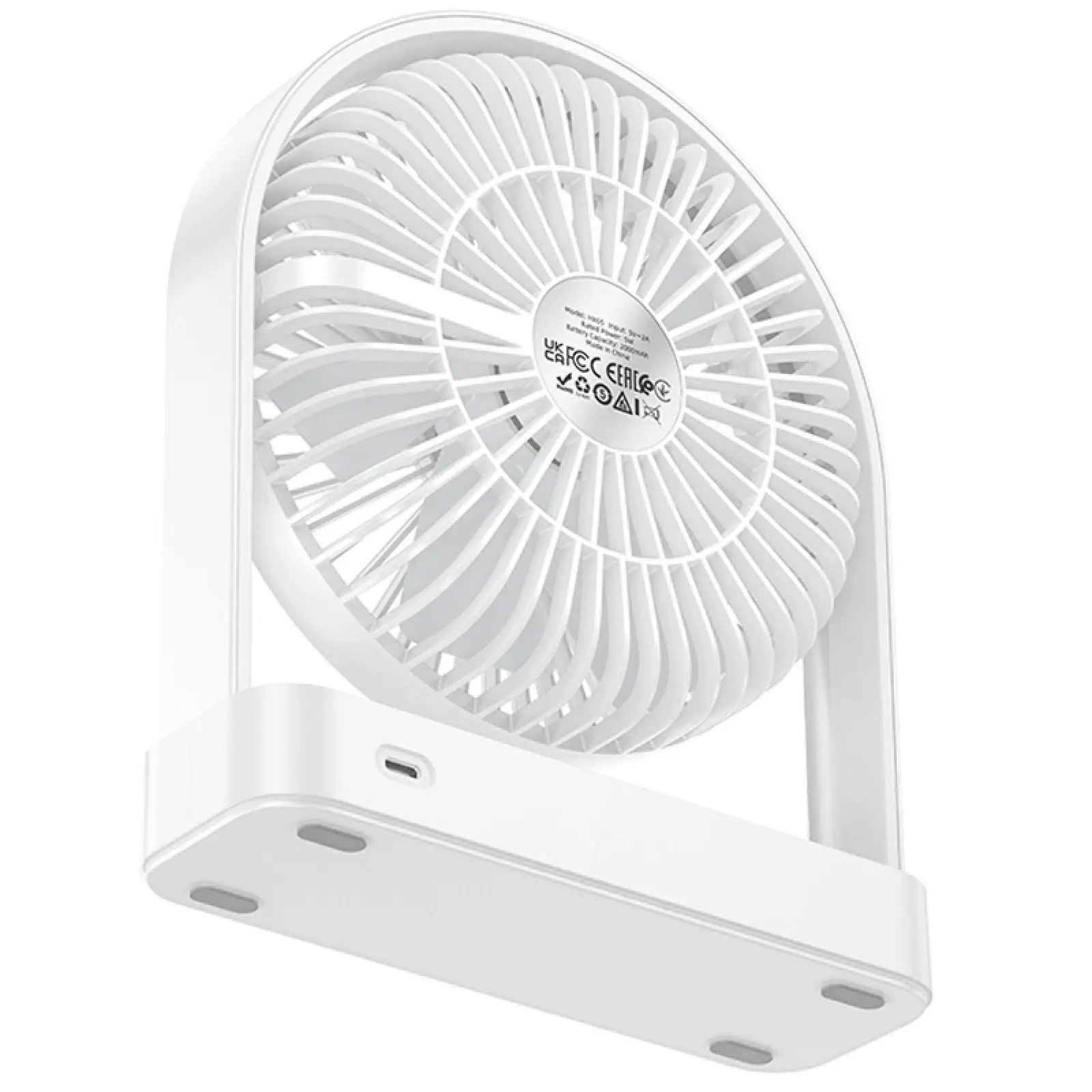 Уценка Настольный вентилятор Hoco HX65 ultra-thin desktop fan 2000 mAh, Мятая упаковка / White 5, купить оптом с доставкой