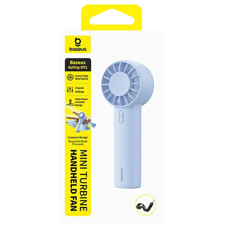 Портативный вентилятор Baseus GoTrip DT1 Mini Turbine 1200 mAh (C0119), Galaxy Blue 2, купить оптом с доставкой