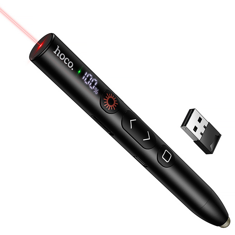 Лазерна указка Hoco GM203 Touch + стілус 180mAh, Black, купити оптом з доставкою