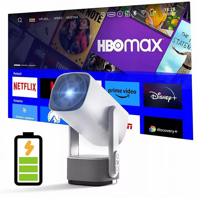 Проектор 4k Android K2 with battery 5200 mAh на картинке №5