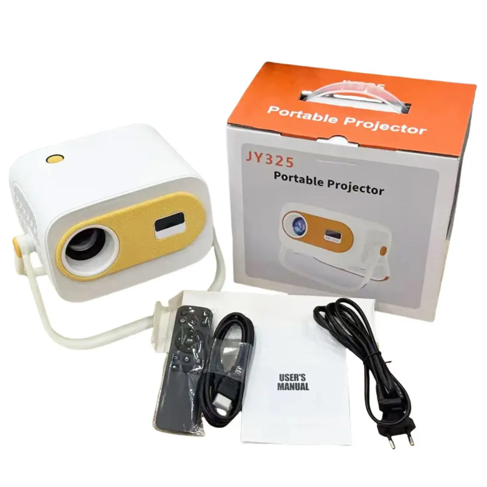 Уценка Проектор 4k Android JY325, Мятая упаковка / White / Orange 5, купить оптом с доставкой