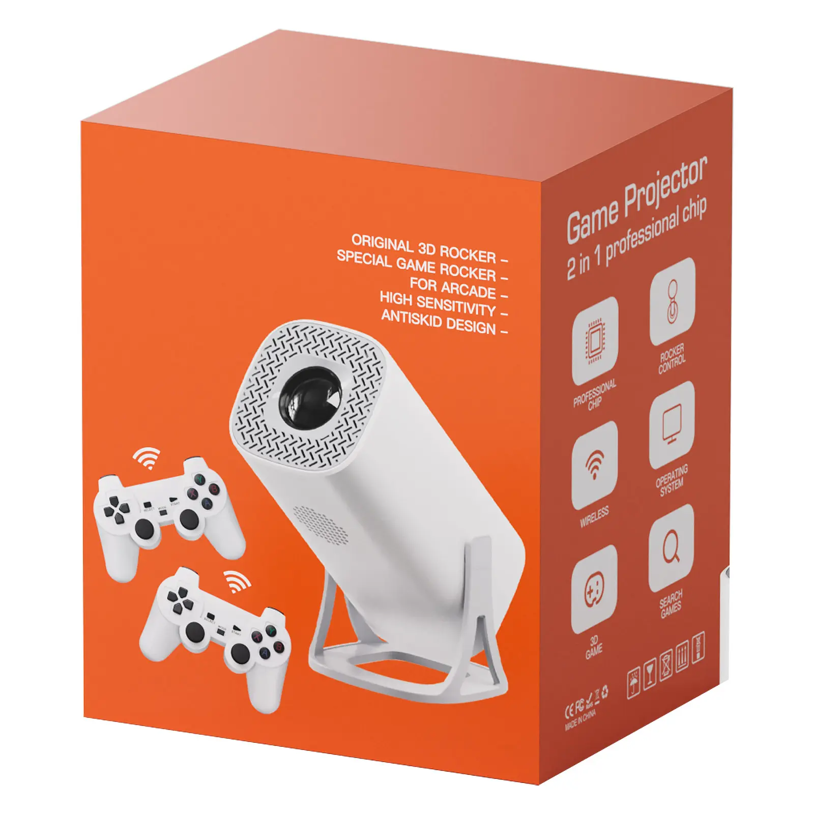 Проектор 4K Android S40Ultra with game console & dual controllers, White 3, купить оптом с доставкой