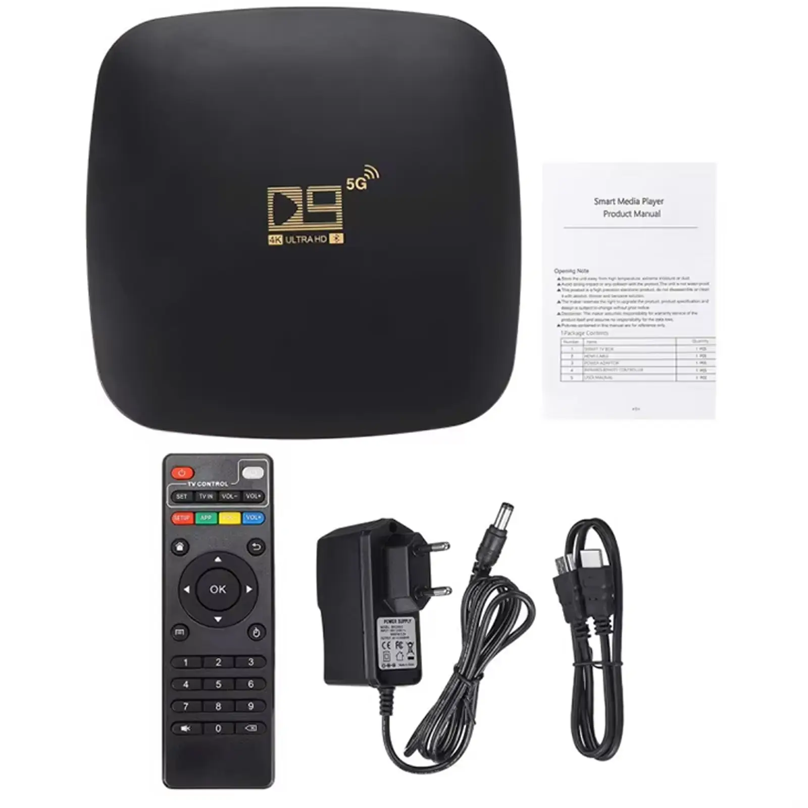 Smart Android TV Box D9 5G 4k 2+16GB, Black 2, купить оптом с доставкой