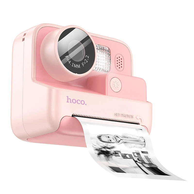 Детская фотокамера с моментальной печатью Hoco DV200 Dual lens, Pink, купить оптом с доставкой