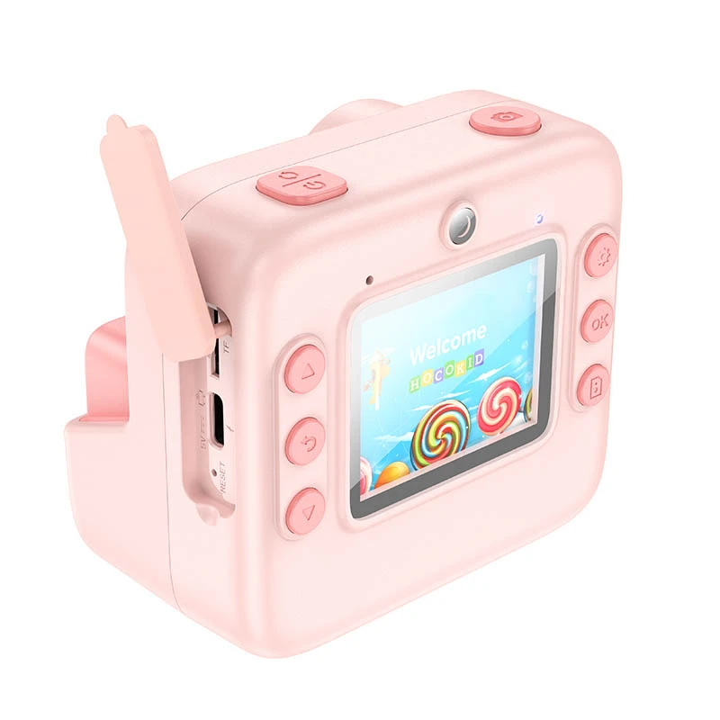 Детская фотокамера с моментальной печатью Hoco DV200 Dual lens, Pink 3, купить оптом с доставкой