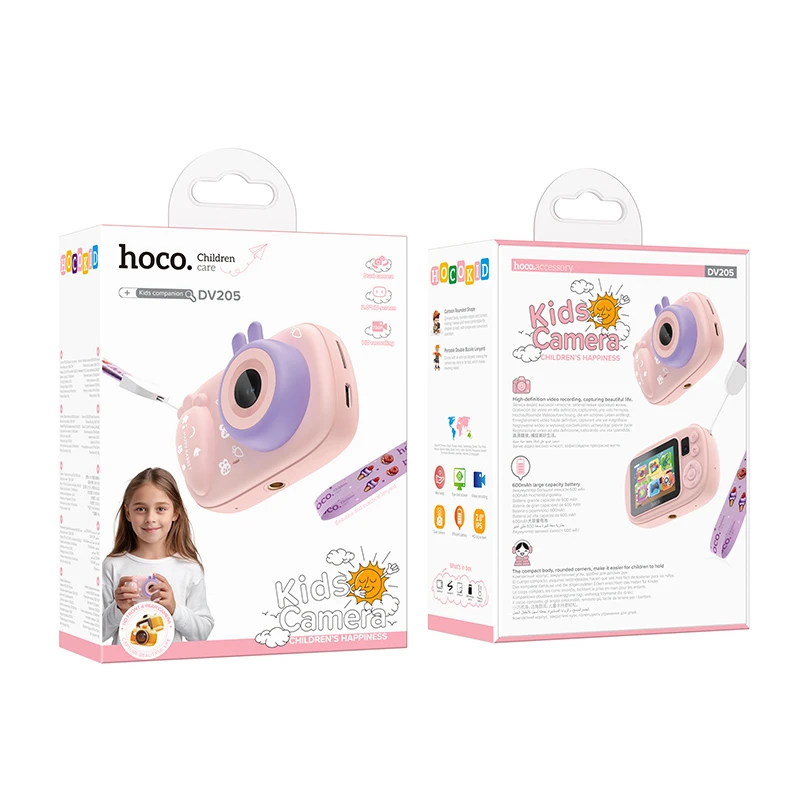 Детская фотокамера Hoco DV205 Dual-camera, Pink 1, купить оптом с доставкой