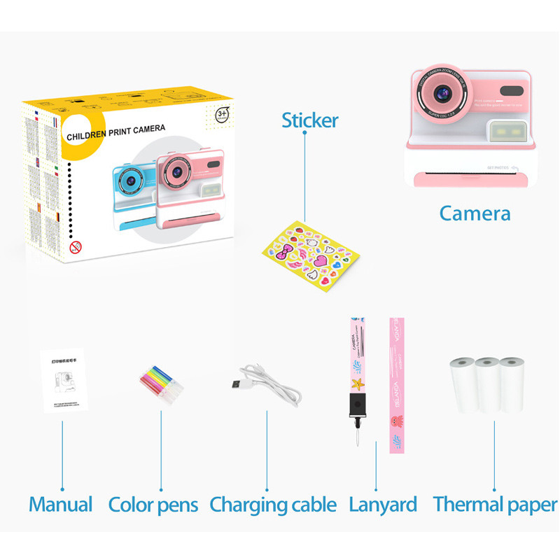 Дитяча фотокамера моментальним друку D101 на малюнкі №4