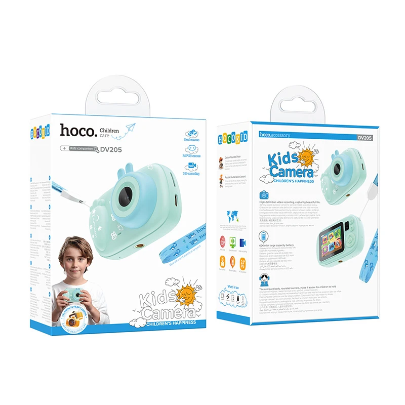 Детская фотокамера Hoco DV205 Dual-camera, Blue 2, купить оптом с доставкой