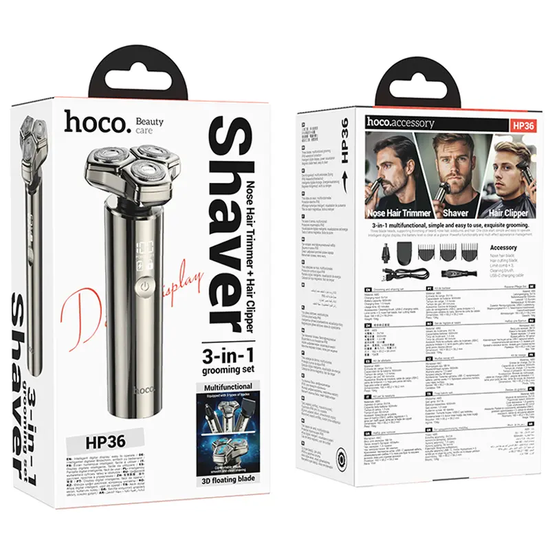 Електробритва Hoco HP36 3in1 Shaver & Trimmer 600 mAh, Metal gray 5, купити оптом з доставкою