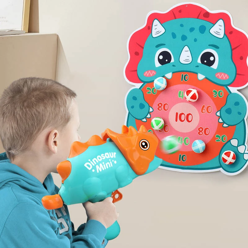 Интерактивная игра Dinosaur Athletics Gun на липучках + мишень, Green 4, купить оптом с доставкой