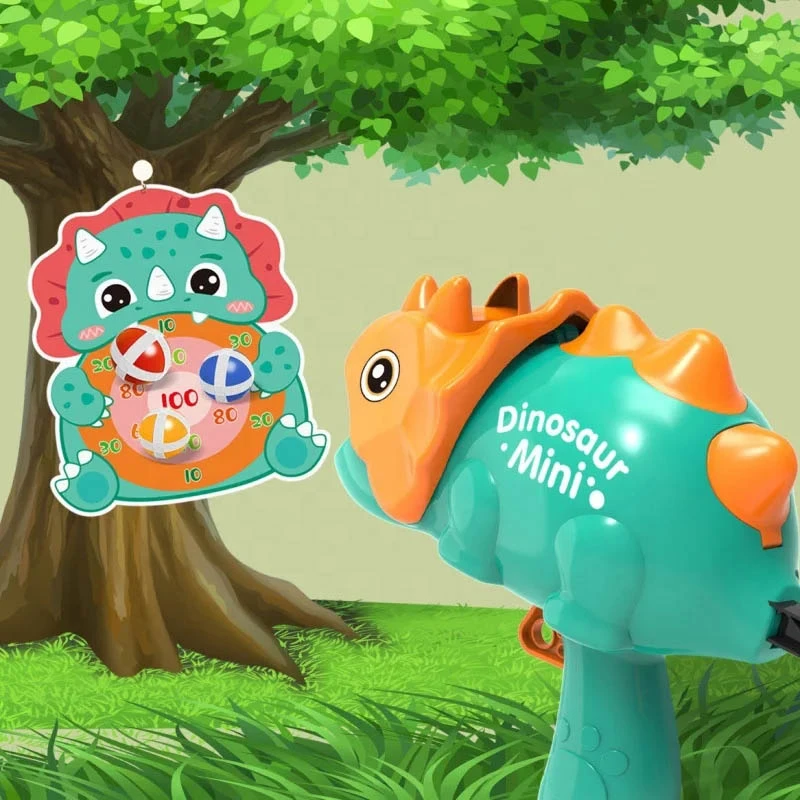 Интерактивная игра Dinosaur Athletics Gun на липучках + мишень, Green 6, купить оптом с доставкой