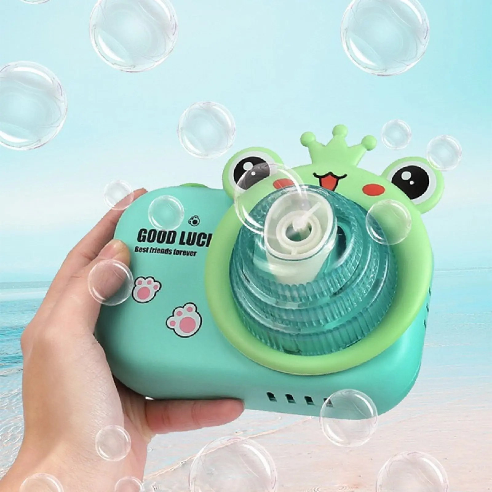Фотокамера-генератор мыльных пузырей 9996 Children's camera, Frog / Green 2, купить оптом с доставкой