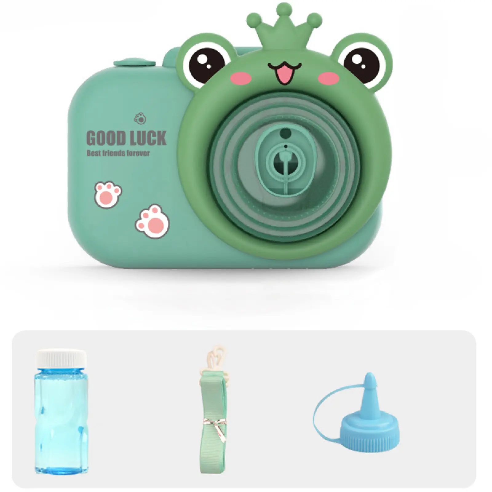 Фотокамера-генератор мыльных пузырей 9996 Children's camera, Frog / Green 4, купить оптом с доставкой