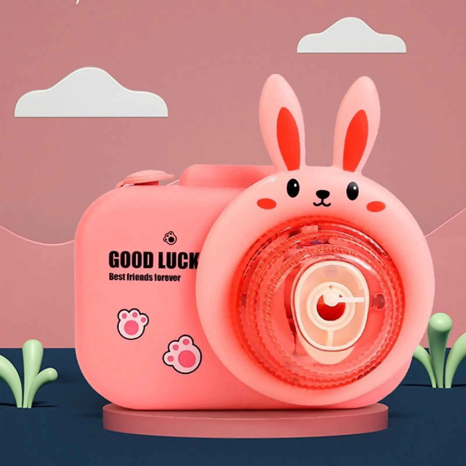 Фотокамера-генератор мыльных пузырей 9996 Children's camera, Rabbit / Pink 4, купить оптом с доставкой