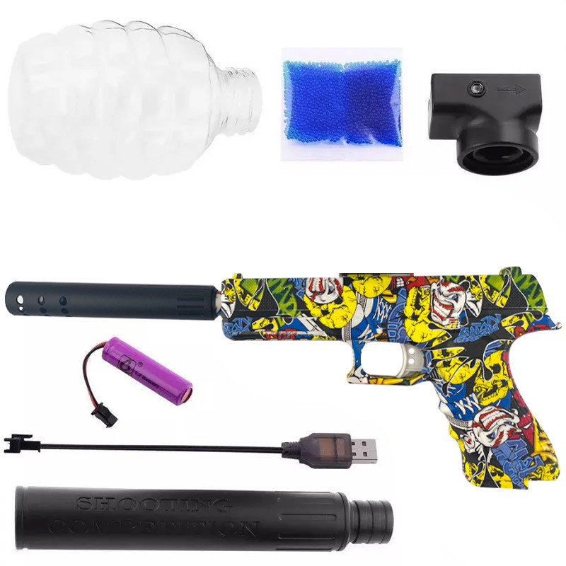 Пістолет на гідрогелевих кульках (орбізах) Glokk на малюнкі №3