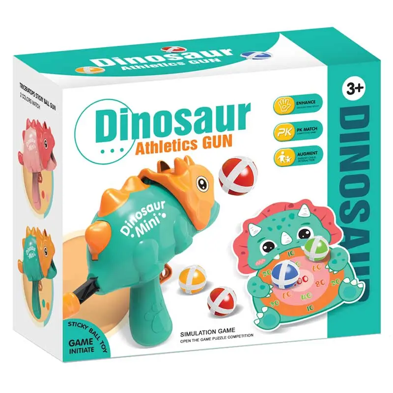 Уценка Интерактивная игра Dinosaur Athletics Gun на липучках + мишень, Мятая упаковка / Green 5, купить оптом с доставкой