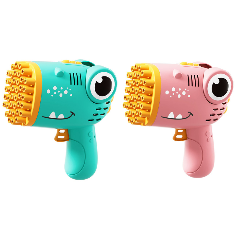 Уцінка Пістолет для мильних бульбашок Dinosaur Bubble Gun з насадкою на 40 отворів 50ml, купити оптом з доставкою