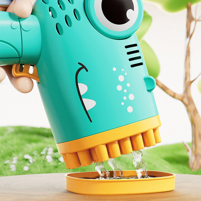 Уцінка Пістолет для мильних бульбашок Dinosaur Bubble Gun з насадкою на 40 отворів 50ml, М'ята упаковка / Green 3, купити оптом з доставкою