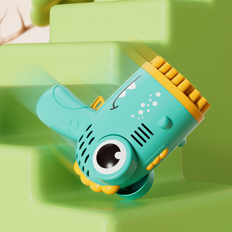 Уцінка Пістолет для мильних бульбашок Dinosaur Bubble Gun з насадкою на 40 отворів 50ml, М'ята упаковка / Green 4, купити оптом з доставкою