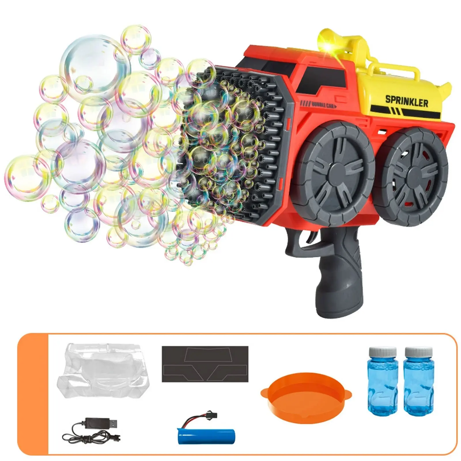 Пистолет с мыльными пузырями SHT KB1295 Truck на 139 отверстий + 2xbottle 60ml, Red 2, купить оптом с доставкой