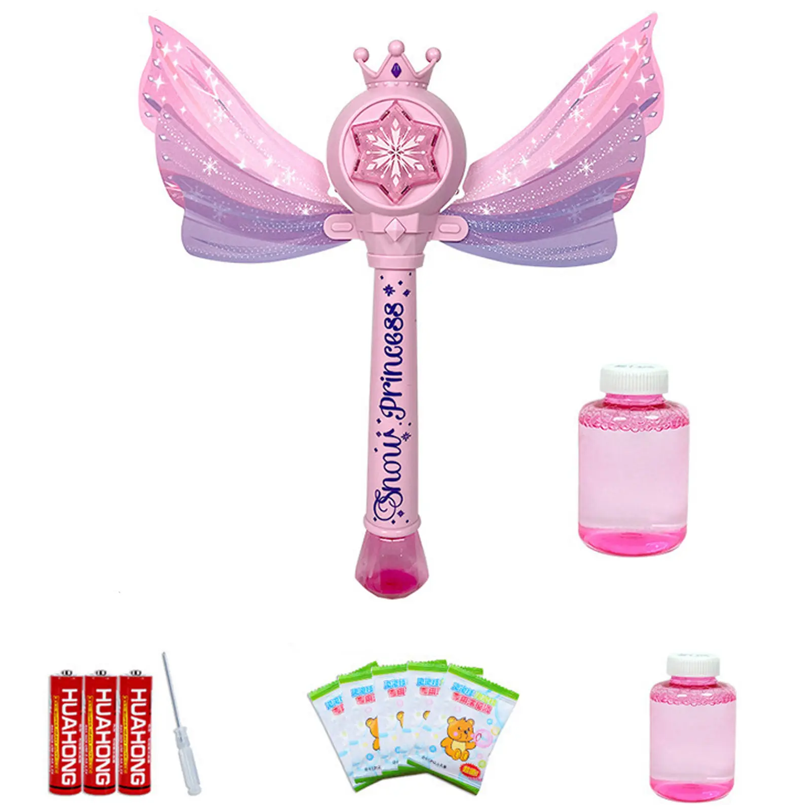 Пистолет с мыльными пузырями SHT 8603 Snow Princess + bottle 130ml, Pink 2, купить оптом с доставкой