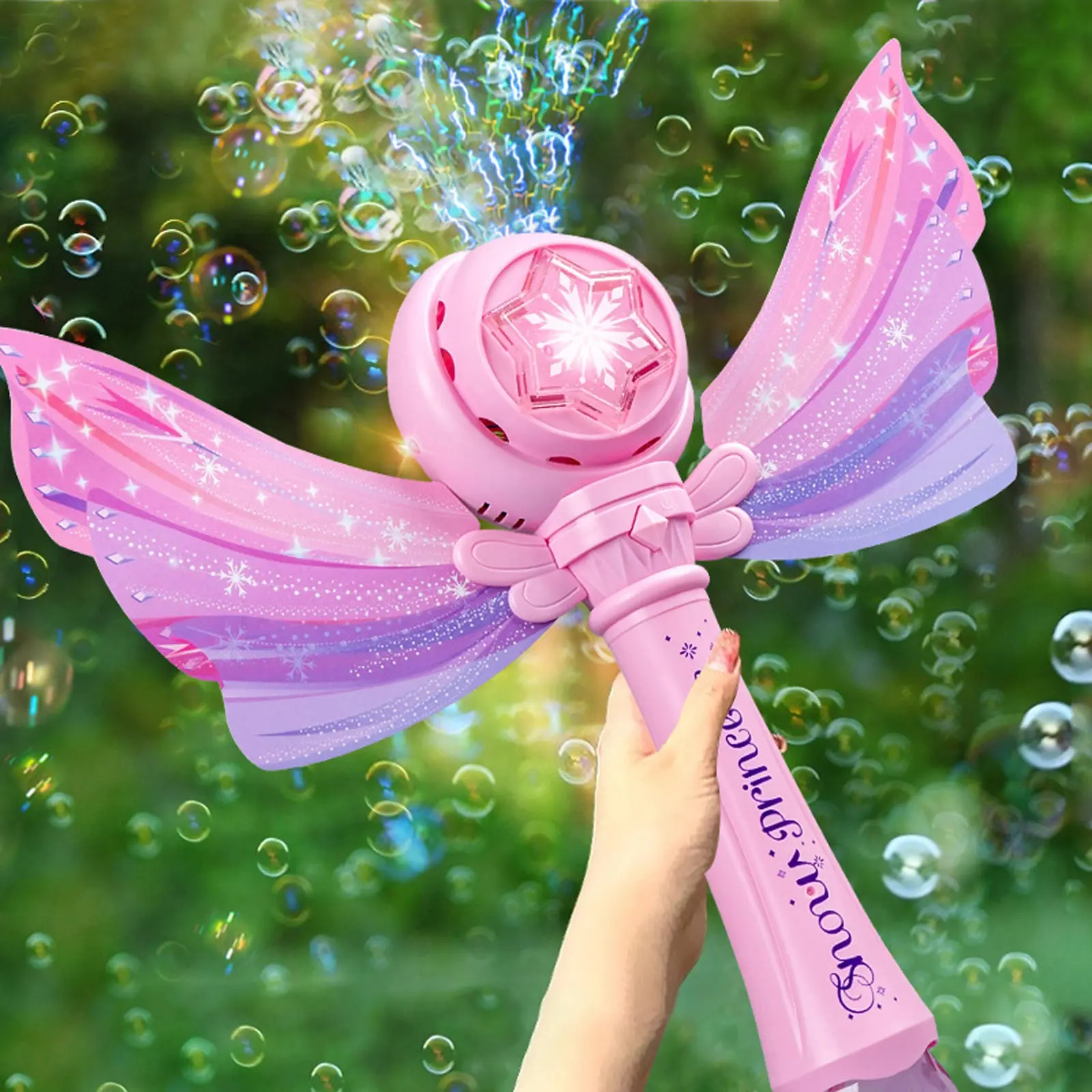 Пистолет с мыльными пузырями SHT 8603 Snow Princess + bottle 130ml, Pink 3, купить оптом с доставкой