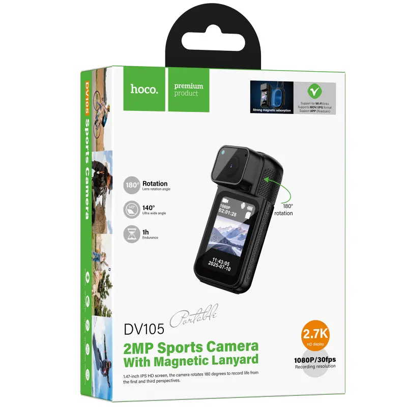 Экшн-камера Hoco DV105 1080P sports camera, Black 1, купить оптом с доставкой