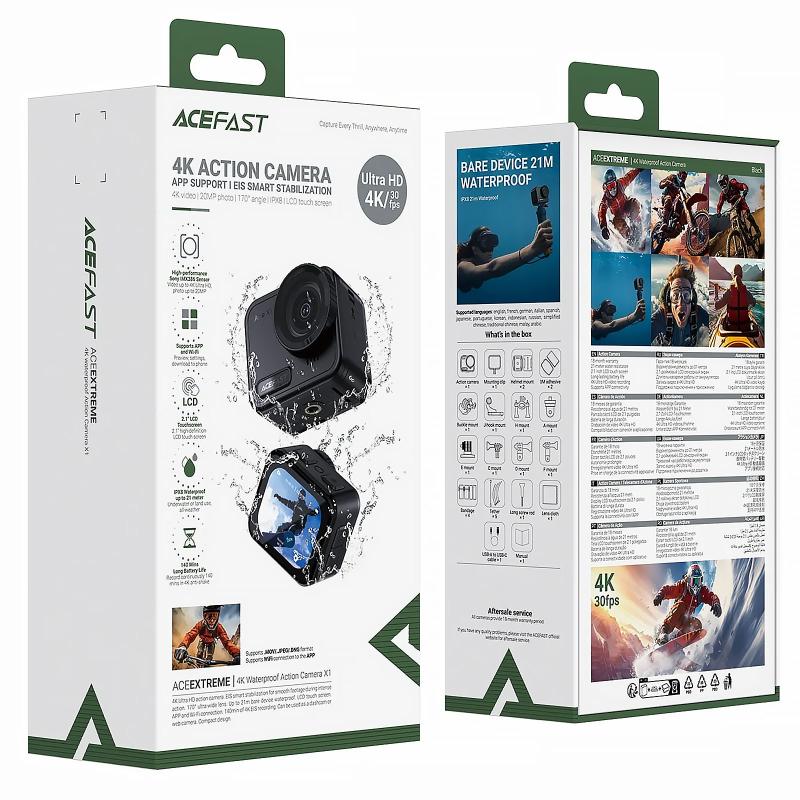 Екшн-камера Acefast X1 4K sports waterproof IPX8 на малюнкі №6
