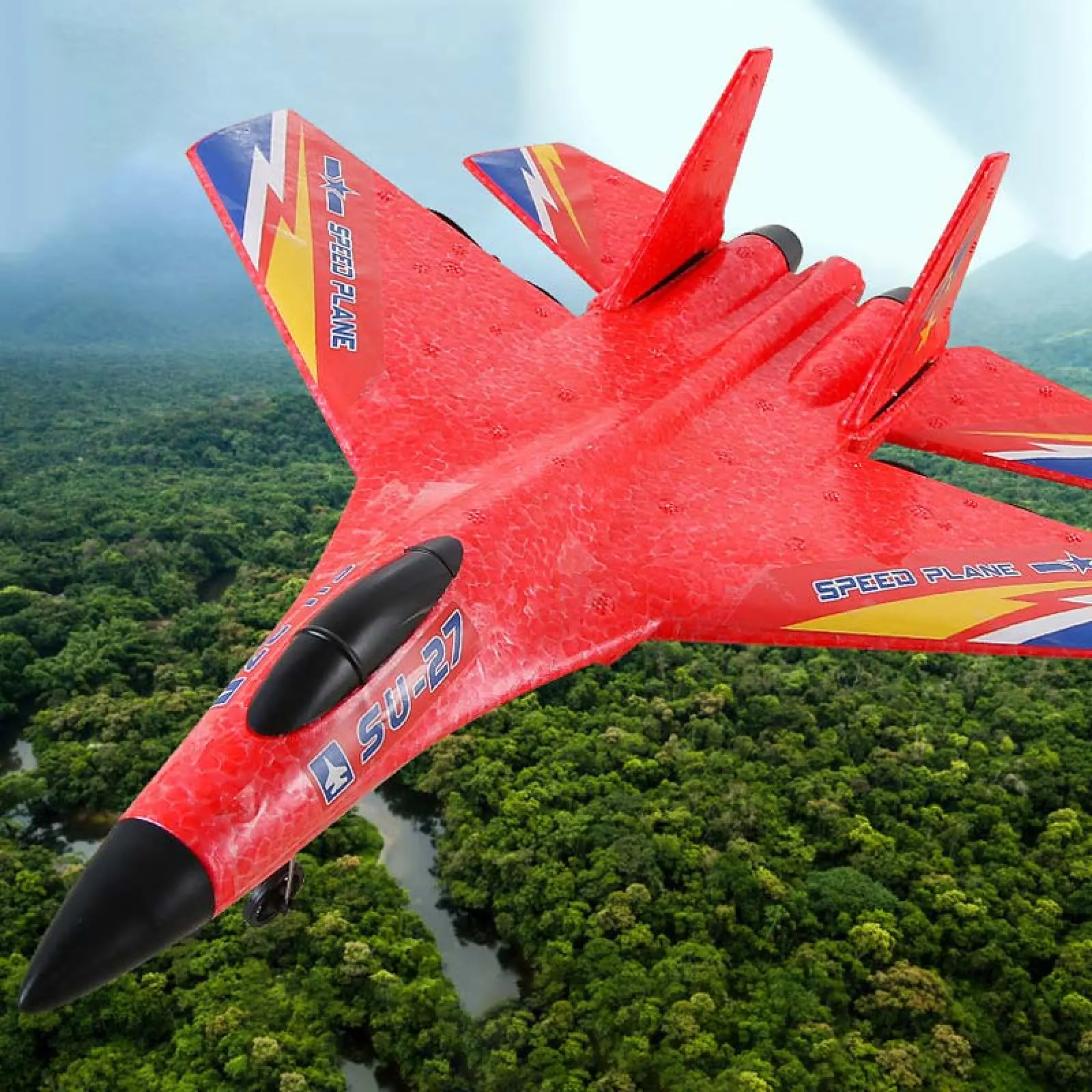 Самолет на радиоуправлении SCHE HW28 SU27 Foam, Red 4, купить оптом с доставкой