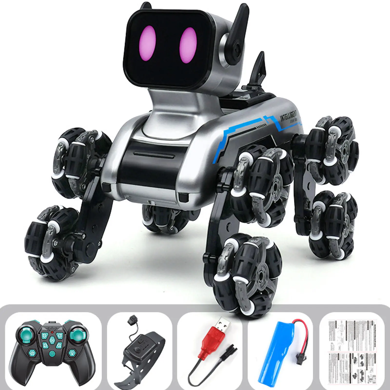 Интерактивная игрушка Собака-Робот SHT 2950-1 (2 charger battery), Silver 1, купить оптом с доставкой