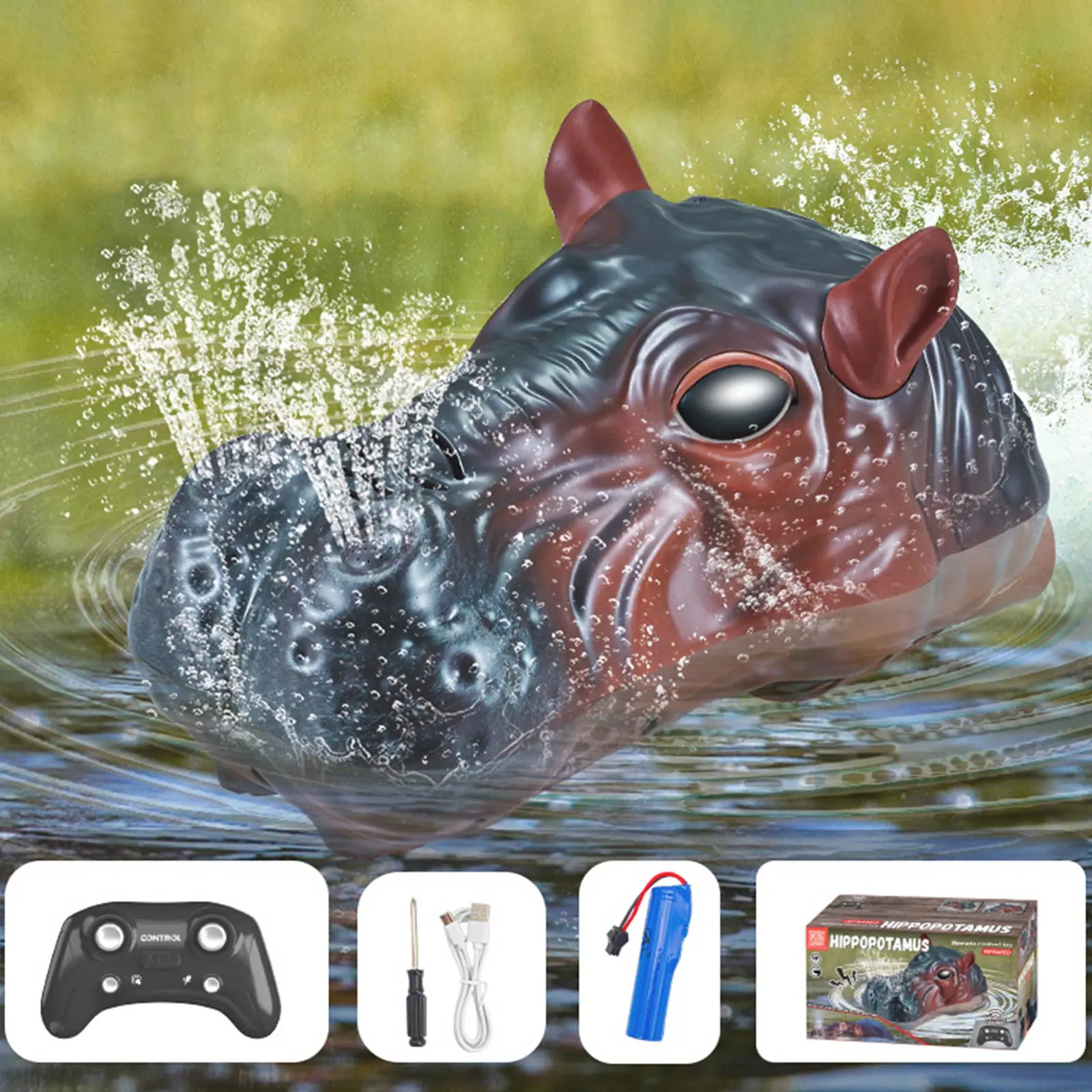 Лодка на радиоуправлении SHT 3736AD Hippopotamus 2.4G, Black / Brown 3, купить оптом с доставкой