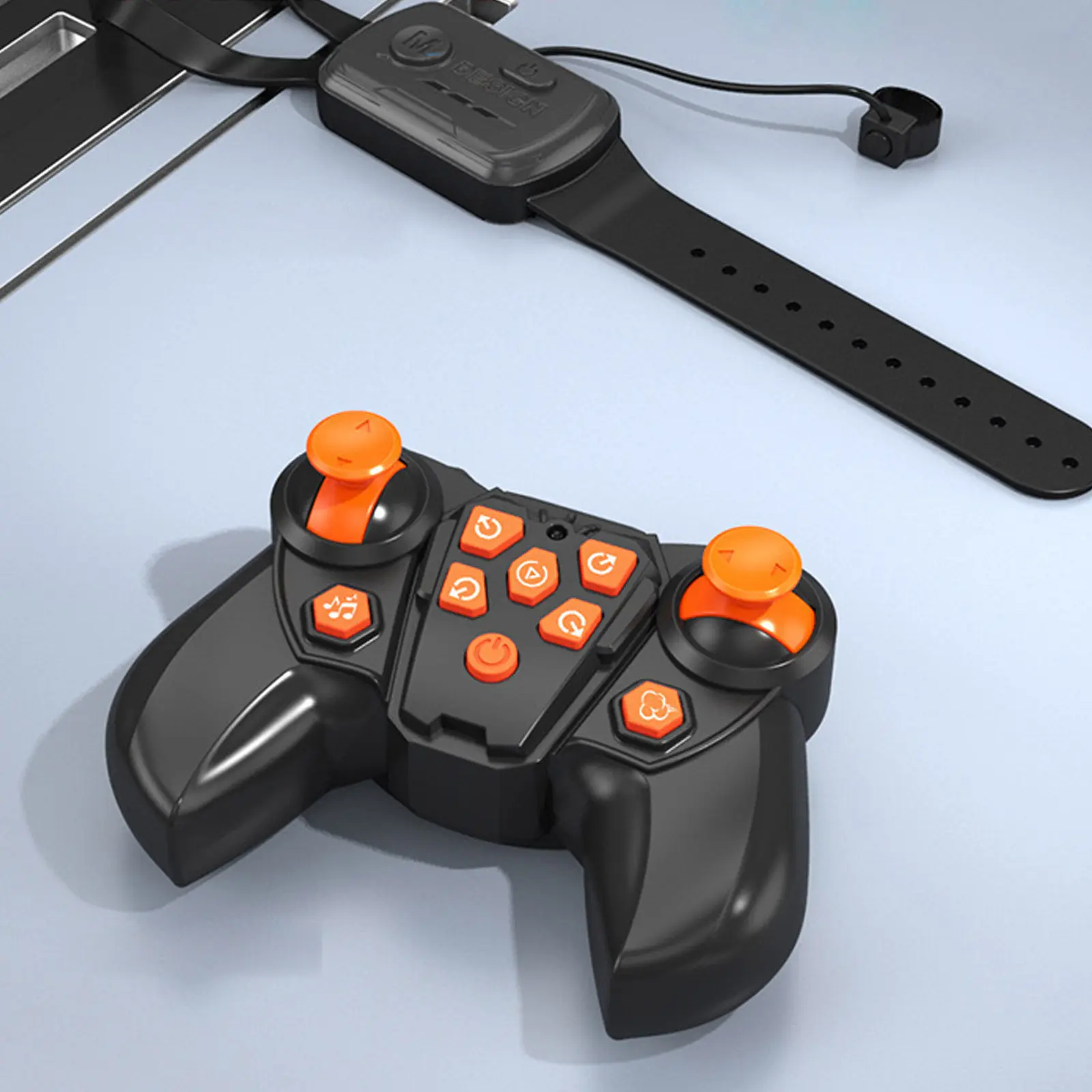 Детский восьмиколесный динозавр на радиоуправлении SHT 2590 2.4G (with 2 remote), Grey / Orange 4, купить оптом с доставкой