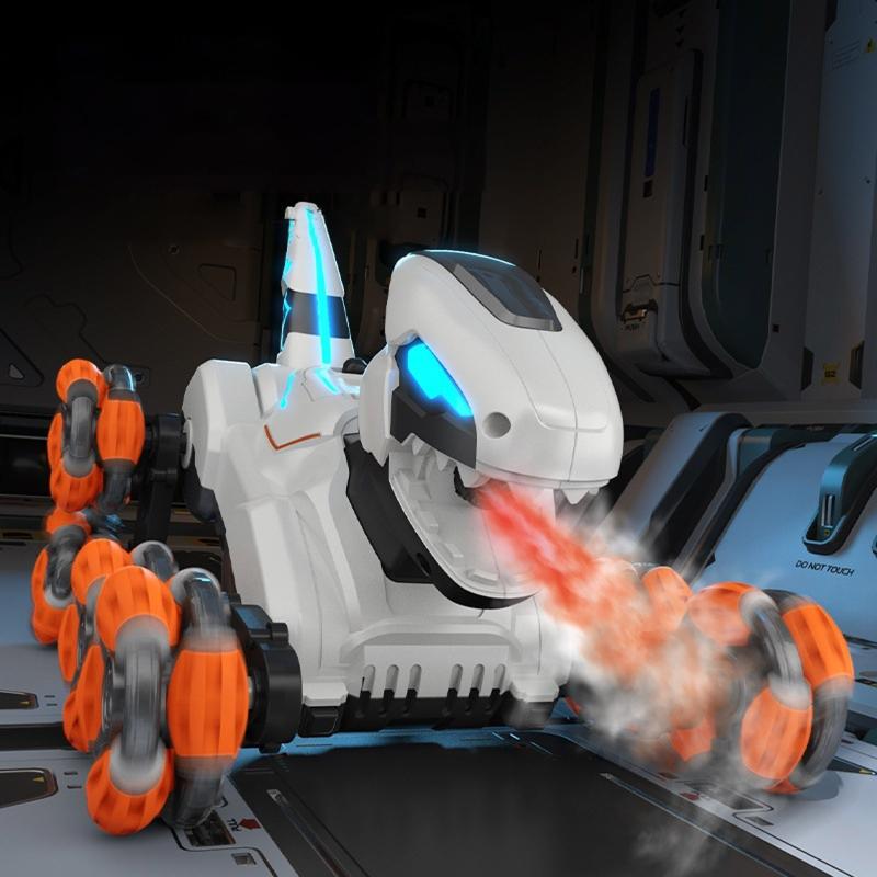 Детский восьмиколесный динозавр на радиоуправлении SHT 2590 2.4G (with 2 remote) на картинке №6