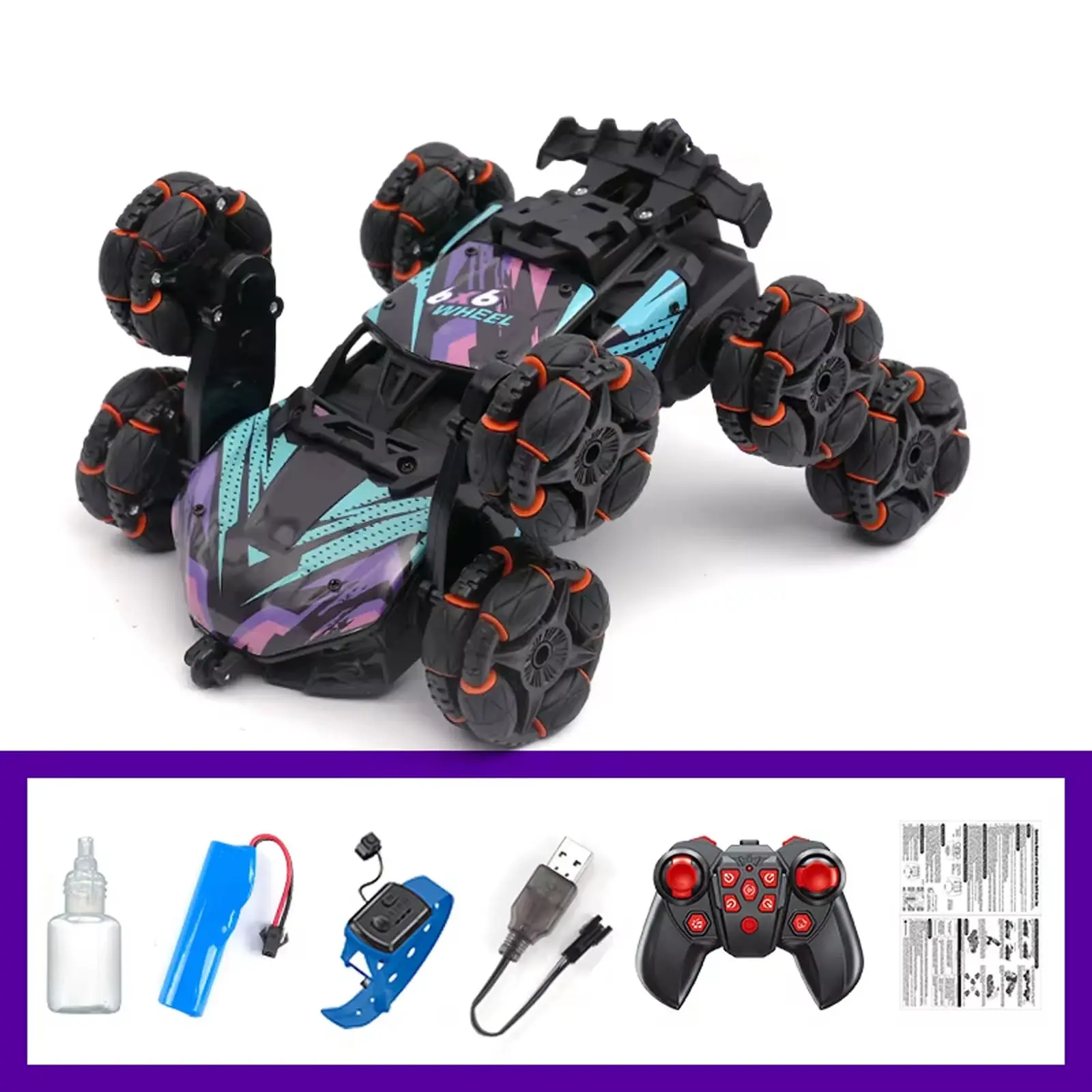 Детский восьмиколесный джип на радиоуправлении SHT 2330 2.4G (with 2 remote), Violet 5, купить оптом с доставкой