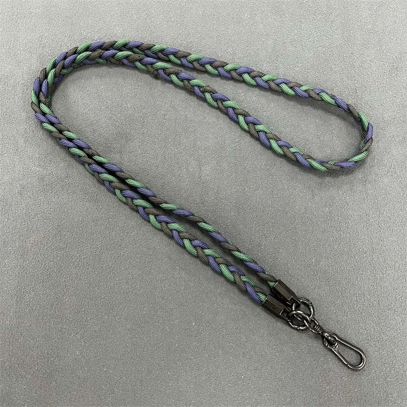 Плетенный шнурок (5мм) 120см, Black / Green / Blue 1, купить оптом с доставкой