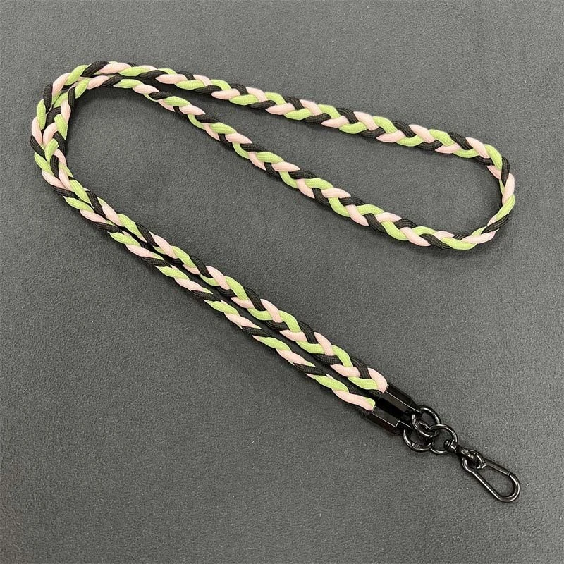 Плетенный шнурок (5мм) 120см, Black / Green / Powder 1, купить оптом с доставкой