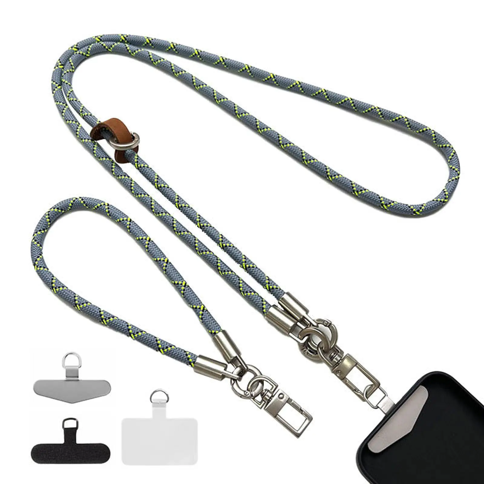Набір шнурків 120см + 35см, Gray / Yellow / Black, купити оптом з доставкою
