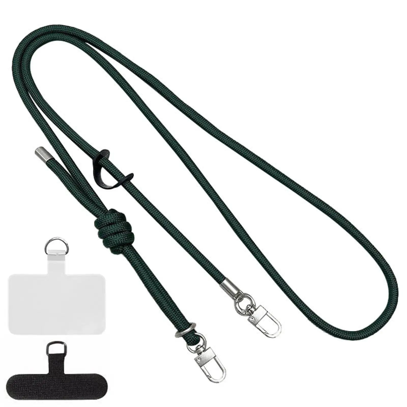 Шнурок с двумя креплениями (8мм) 150см, Dark Green, купить оптом с доставкой