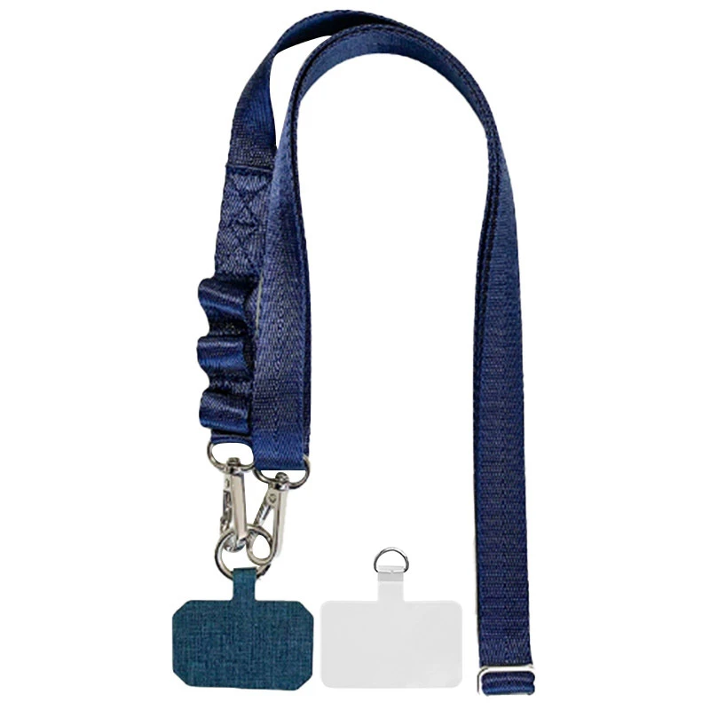 Шнурок широкий с двумя креплениями (2см) 140см, Dark Blue, купить оптом с доставкой