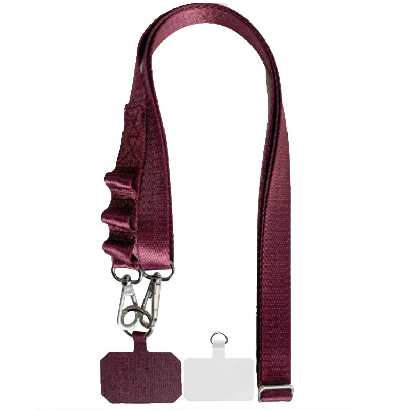 Шнурок широкий с двумя креплениями (2см) 140см, Maroon, купить оптом с доставкой