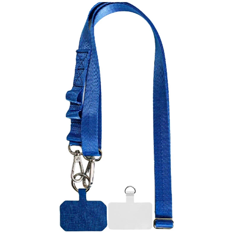 Шнурок широкий с двумя креплениями (2см) 140см, Navy Blue, купить оптом с доставкой