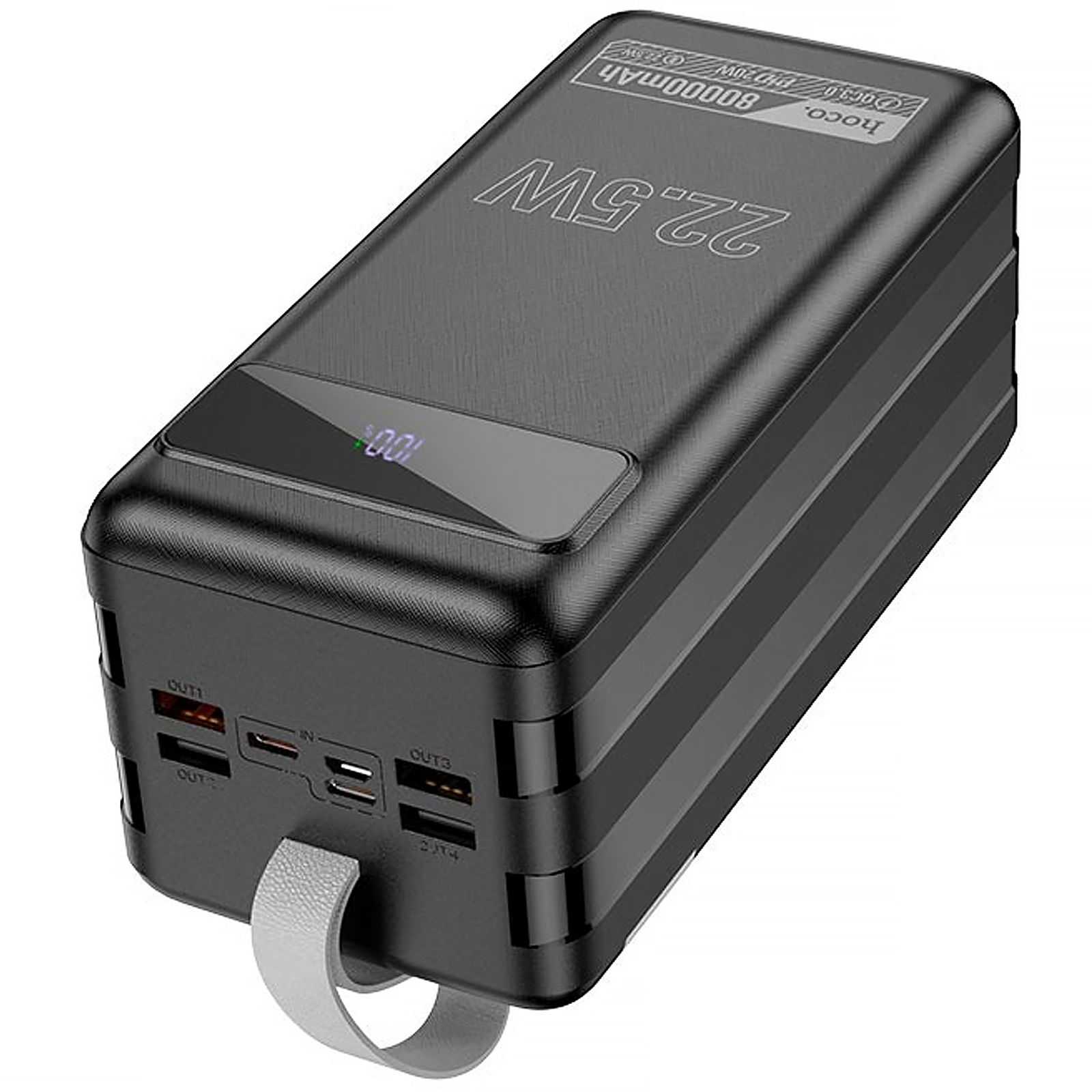 Портативное ЗУ Power Bank Hoco DB50 Great 22.5W 80000 mAh, Black 3, купить оптом с доставкой