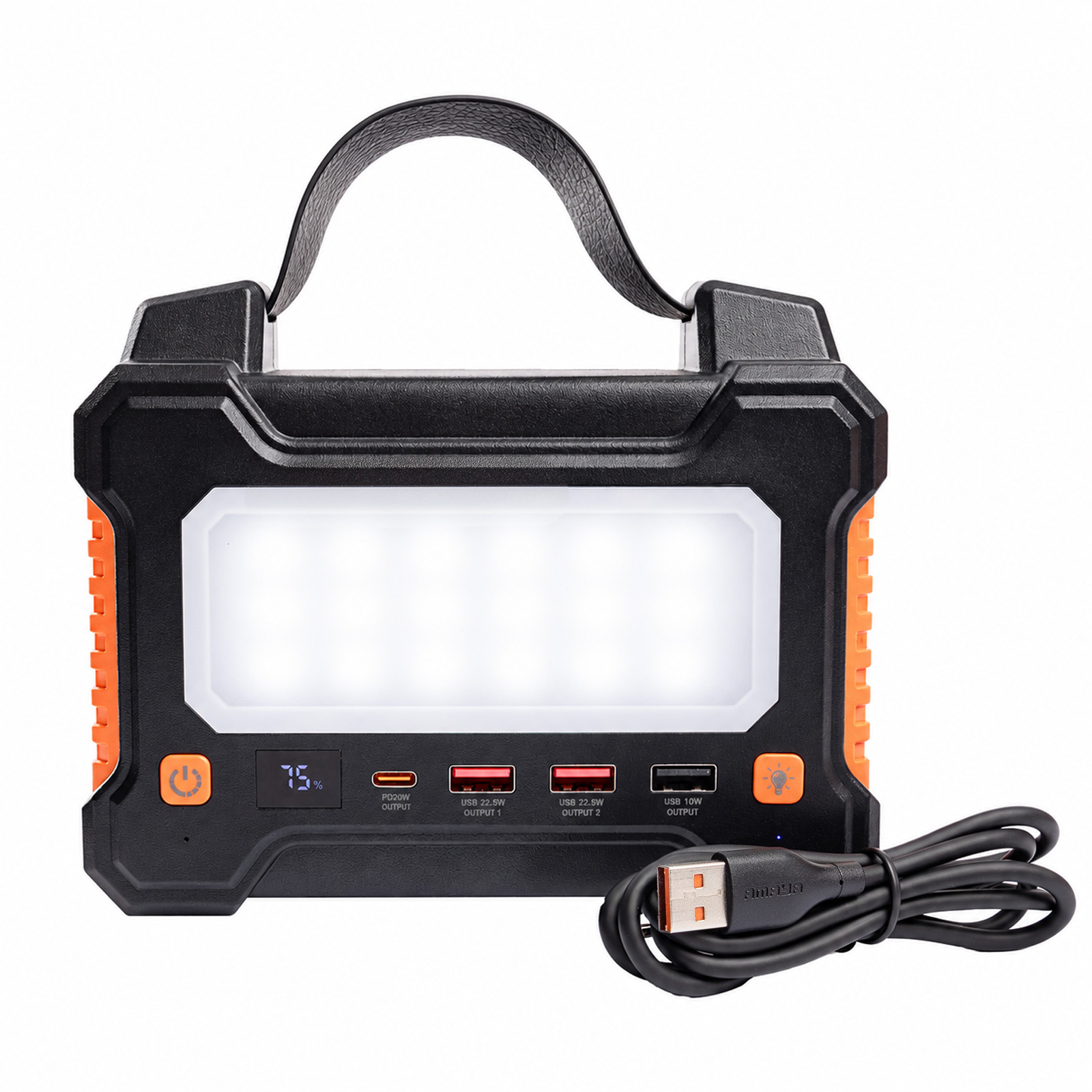 Уценка Портативное ЗУ Power Bank Amaya F810L PD22.5W flashlight 80000 mAh, Мятая упаковка / Black 4, купить оптом с доставкой