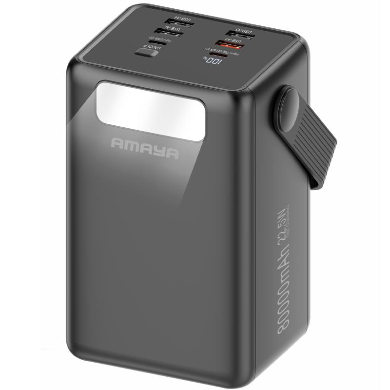 Портативний ЗП Power Bank Amaya APB-80 22.5W flashlight with cable 80000 mAh на малюнкі №1