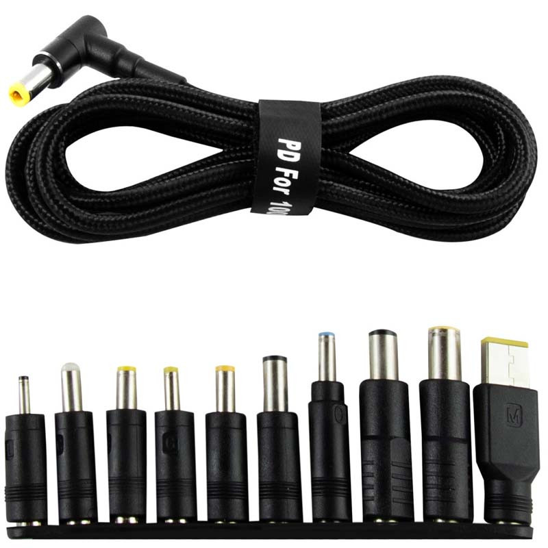 Кабель USB-C to DC 100W з набором переходников для ноутбуку 10in1 на малюнкі №1