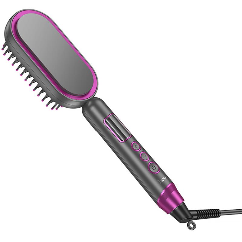 Расческа-выпрямитель Hoco HP44 Electric straightening hair comb with digital display на картинке №2
