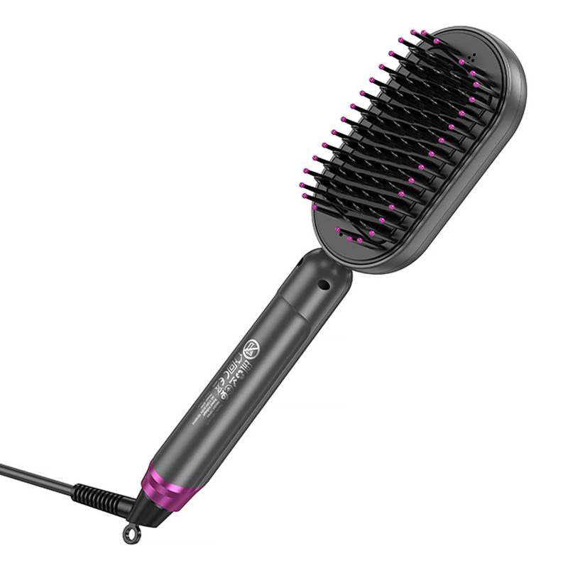 Расческа-выпрямитель Hoco HP44 Electric straightening hair comb with digital display на картинке №3